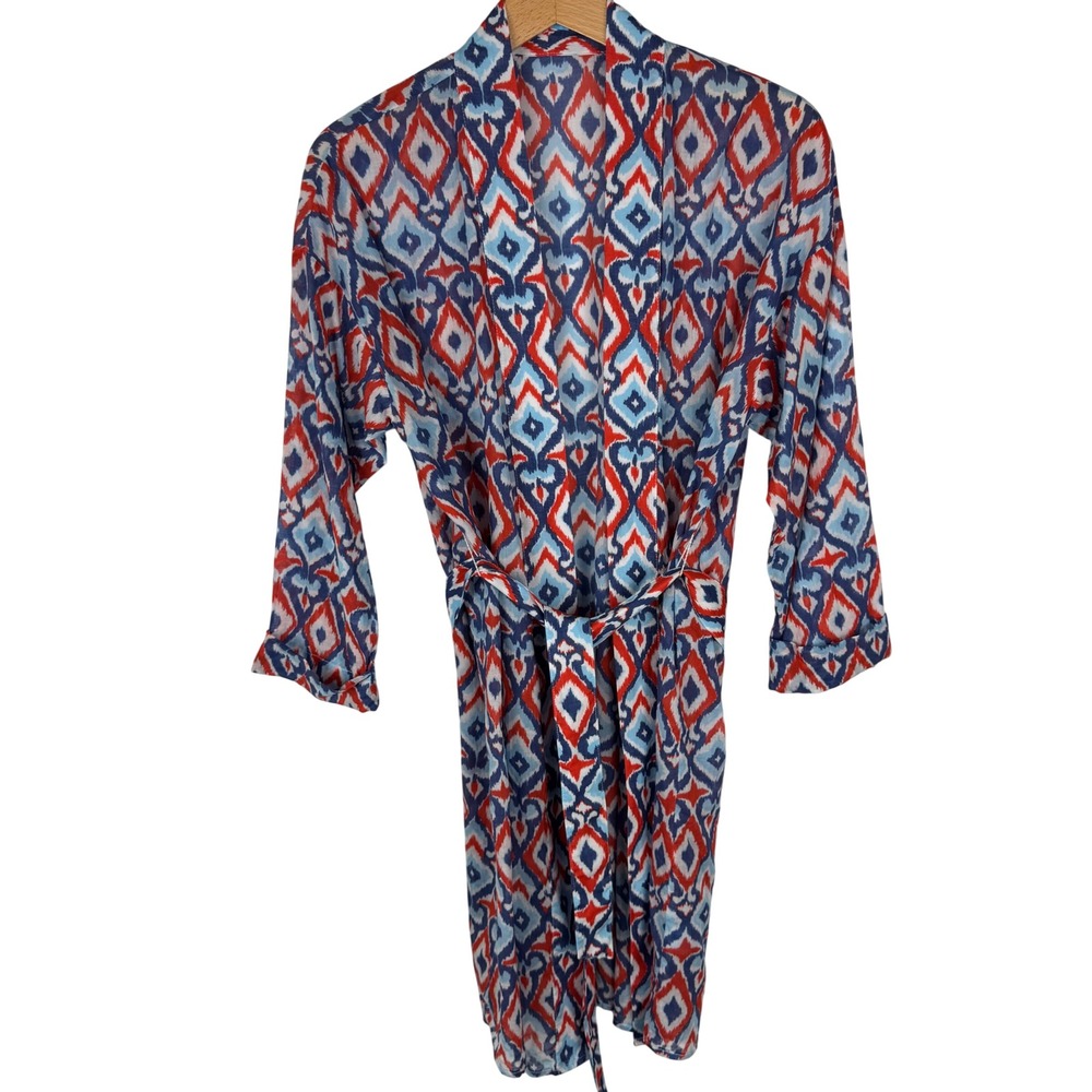 J.McLaughlin Diamond Ikat Beach Coverup Womens Small Kira Tie Front Geometric